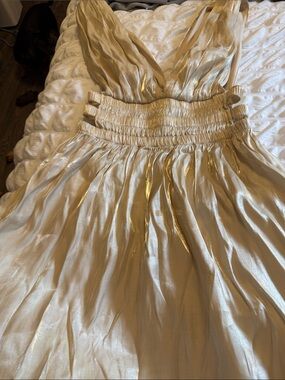 Hearth & Hand Shimmery Cream Satin Dress